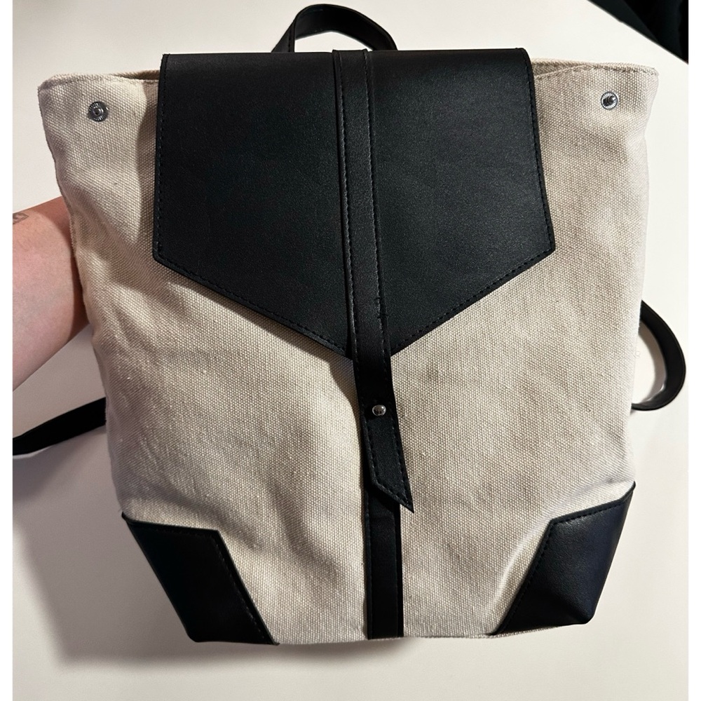 Small Canvas & Vegan Leather Backpack